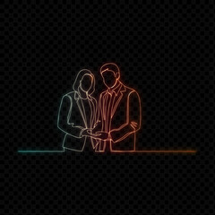 Business People Neon Lines
