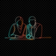 People at a Desk Outline