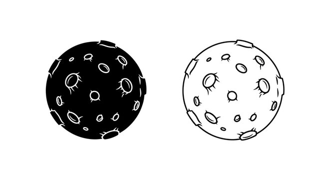 Black and white moon illustration astronomy space Vector