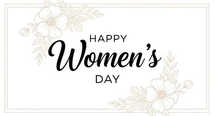 Happy women's day greeting card with floral design