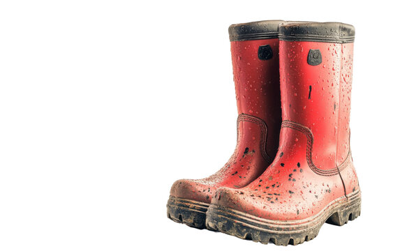 Rubber boots on white background,png