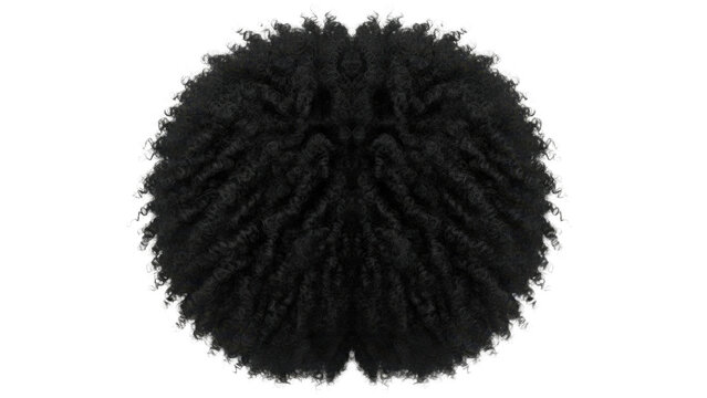 Black afro wig with curly texture