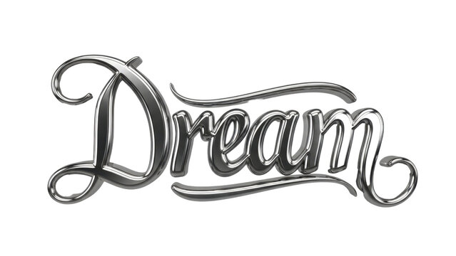 Chrome dream script typography text effect