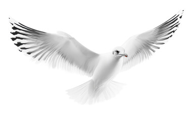 Obraz premium Seagull flying on white background,png