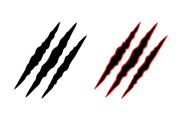 Black and red claw marks on for design and decoration purposes