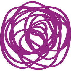 Hand drawn scribble circle. Chaos symbol. Vector illustration isolated.