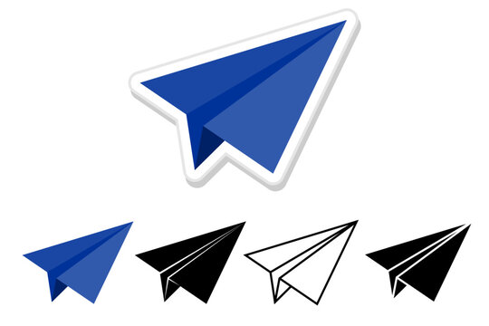 Paper plane icon set paper airplane vector illustration flat minimalist flight symbols communication sending message icons startup launch concepts aircraft travel sign collection for web design.