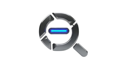 Fototapeta premium Futuristic Search Icon with Glowing Accent