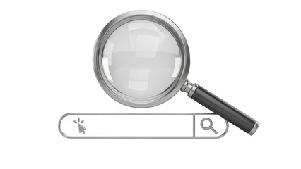 Fototapeta premium Magnifying glass and search bar icon