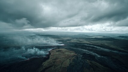 Obraz premium Volcanic Eruption Landscape