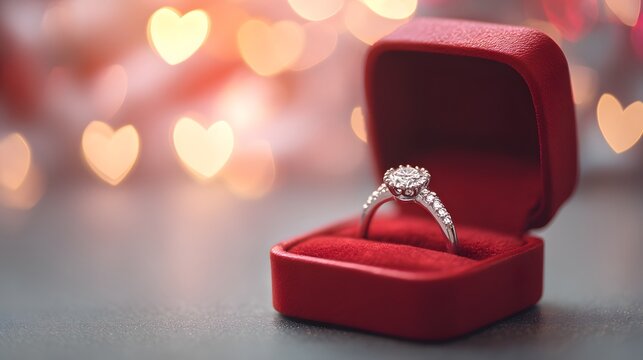A red box with a diamond ring inside