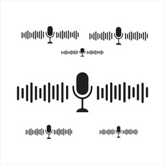 Audio production microphone icon set © Nuruzzaman