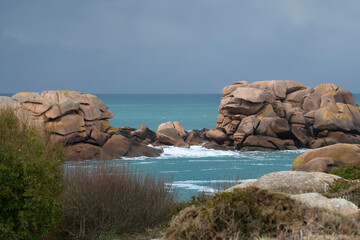 Joli paysage de la c&ocirc;te de granit rose - Bretagne France