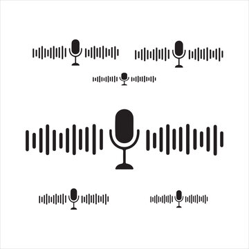 Audio production microphone icon set