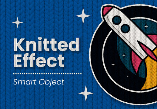 Knitted Patch Effect Mockup