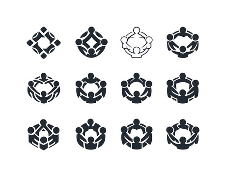 Inclusive Community Icons. Building inclusive communities and diversity initiatives. Icon set. Set Logo of Building inclusive communities and diversity