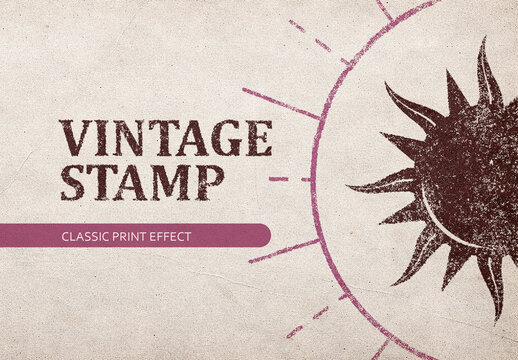 Vintage Stamp Text And Logo Effect Mockup