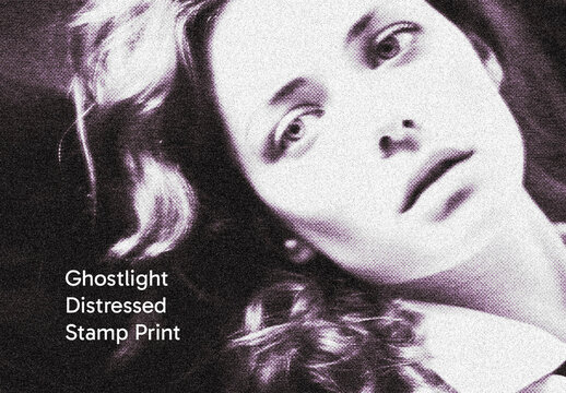 Ghostlight Distressed Stamp Print Photo Effect