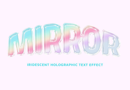 Blue And Pink Gradient Iridescent Holographic Text Effect