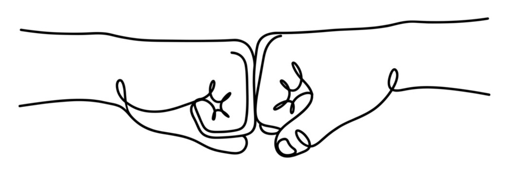 Fist bump line art