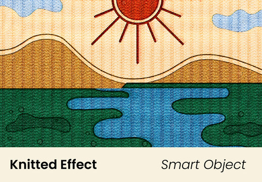 Knitted Fabric Photo Effect Mockup