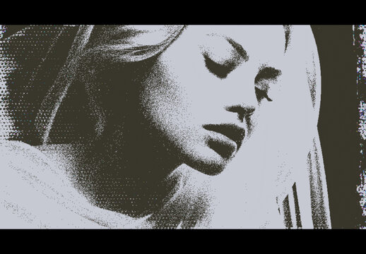 Halftone Grain Stipple Photo Effect