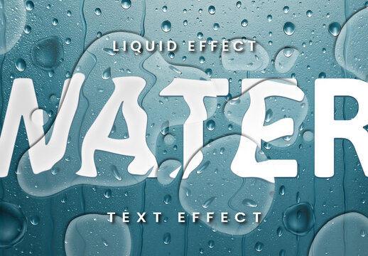 Water Liquid Droplets Glass Logo And Photo Effect Mockup