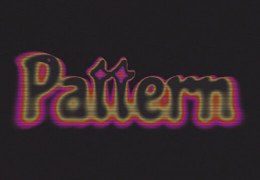 Yellow And Pink Striped Halftone Text Effect