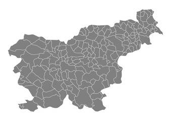 Obraz premium Slovenia Map Vector with States and Provinces High Detailed Grey Silhouette on Transparent Background Isolated Administrative Divisions Geography Illustration for Business Infographics and Clip Art