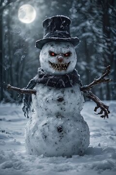 scary evil snowman