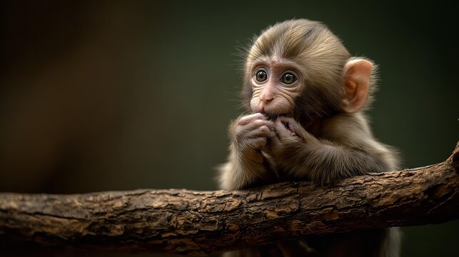 a monkey sitting on the ground