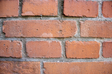 Old red brick wall texture background