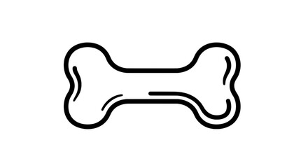 Fototapeta premium black white line drawing elongated curved dog bone outline