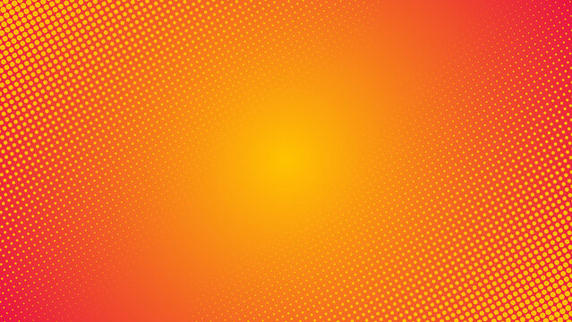 Red and orange Retro comic background with halftone vector illustration. Wavy Heat Texture Background. Modern Abstract Gradient Backdrop. Colorful Wave Gradient Texture. Radiant Warm Color Abstract.