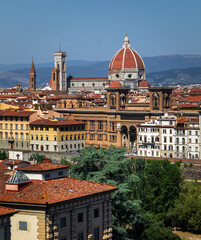Obraz premium A beatiful view of the city Florence with the view to the Cathedral of Santa Maria del Fiore