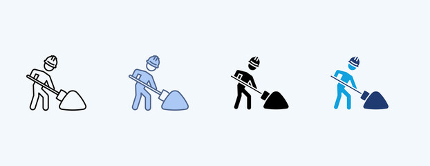 Fototapeta premium Construction Multiple Icon Illustration Vector
