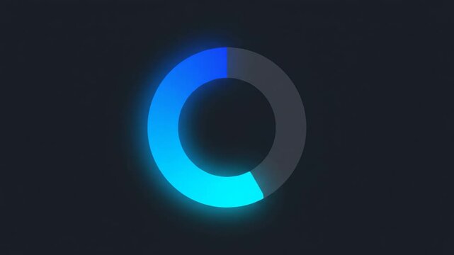 Glowing blue circle segment abstract background animation futuristic technology concept digital progress indicator loading bar progress visualization