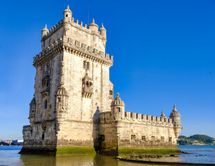 Obraz premium Belém Tower on the Tagus River in Lisbon