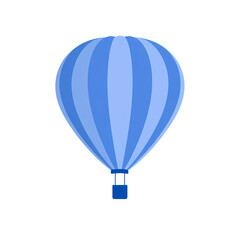 Obraz premium flat blue hot air balloon, air travel icon, isolated graphic
