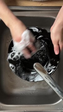 washing dishes in the kitchen
