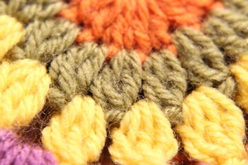 Macro close up photo knitted background handmade craft hobby homemade cozy picture 