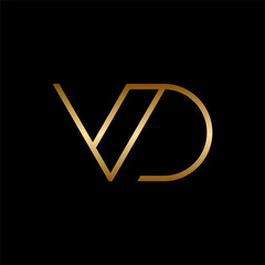 Letter VD luxury minimalist monogram logo