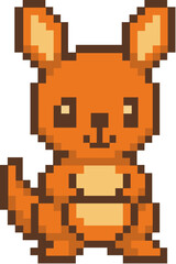 Pixel Art Illustration of a Kangaroo