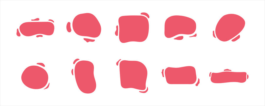 Red Blob Shape Text Box