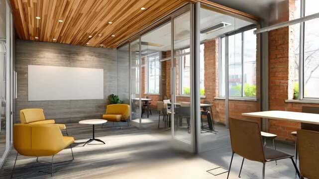Medium shot emphasizing adjustable movable walls in a modular pod wall edges crisp and clear background intentionally blurred to show adaptability.