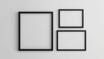 empty photo frame for mockup, 3D render, 3D illustration