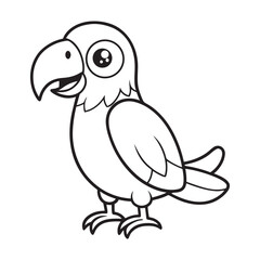 Cute cartoon bird holding a flower vector illustration