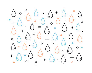 Fototapeta premium Abstract Raindrop Pattern. Abstract rain drop pattern design. Stylized droplets with slight size variation, adding visual rhythm and softness to the