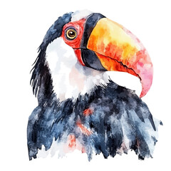 Cassican, watercolor painting with colorful accents, isolated on a white background. © velora