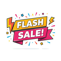 Dynamic flash sale banner with colorful elements